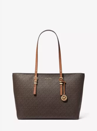 Duża torba typu tote z logo i skóry Quinn