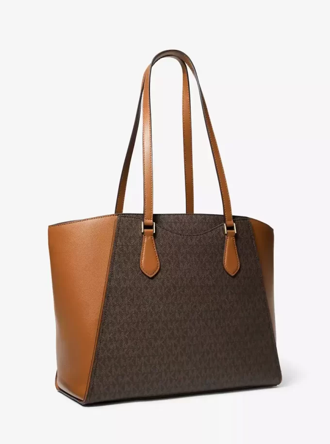 Duża torba typu tote z logo i skóry Taryn