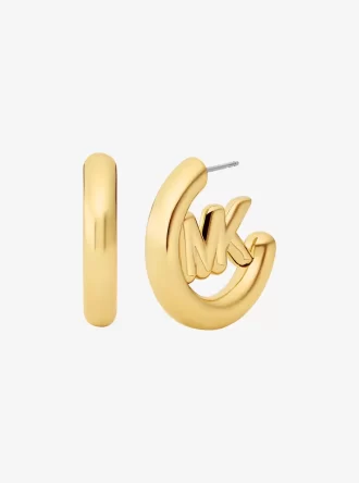 Duże kolczyki-koła z zawieszką z logo
