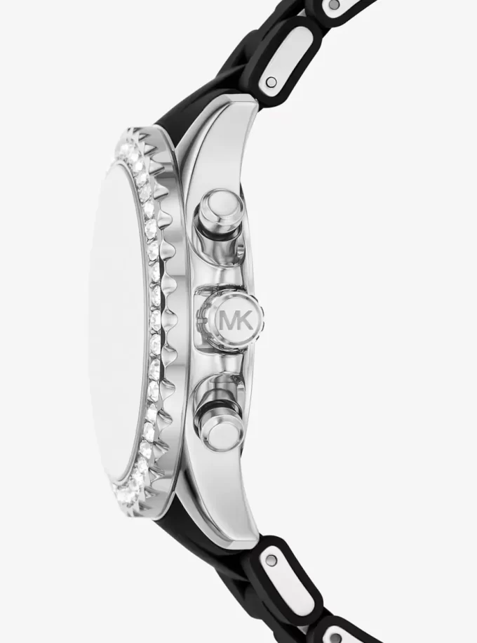 Duży zegarek Everest Pavé w kolorze srebrnym Duży zegarek Everest Pavé w kolorze srebrnym