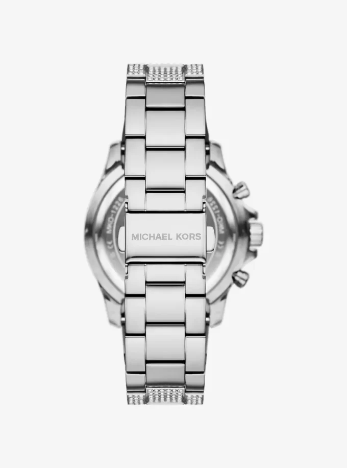 Duży zegarek Everest Pavé w kolorze srebrnym Duży zegarek Everest Pavé w kolorze srebrnym