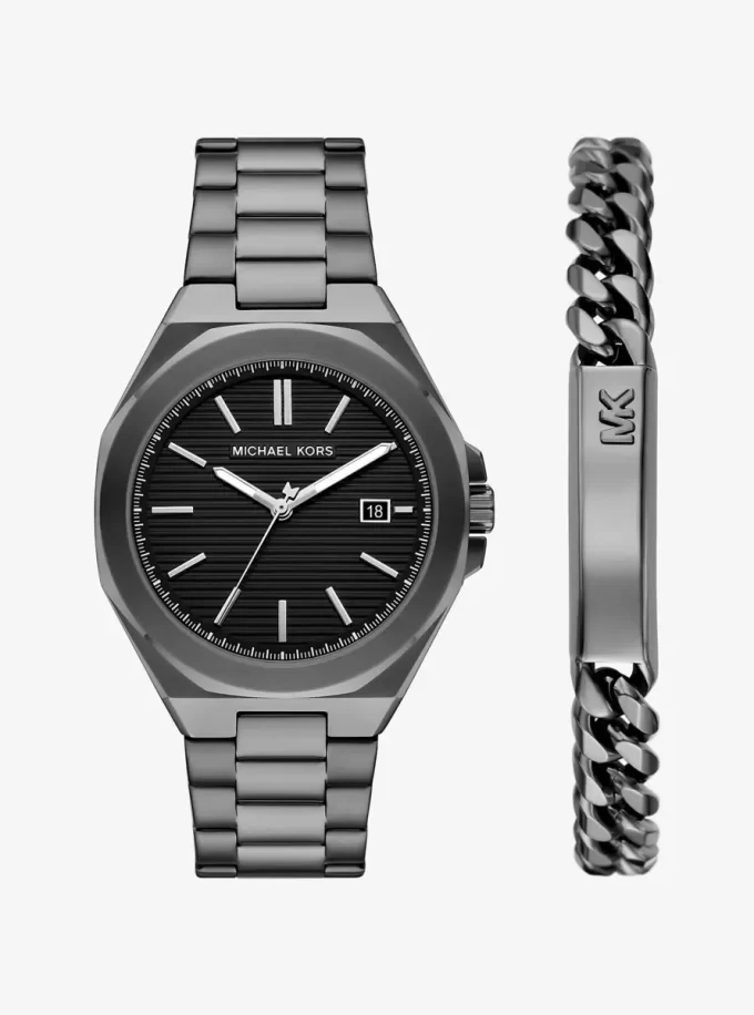 Duży zestaw prezentowy z zegarkiem i biżuterią Callum w kolorze gunmetal Duży zestaw prezentowy z zegarkiem i biżuterią Callum w kolorze gunmetal