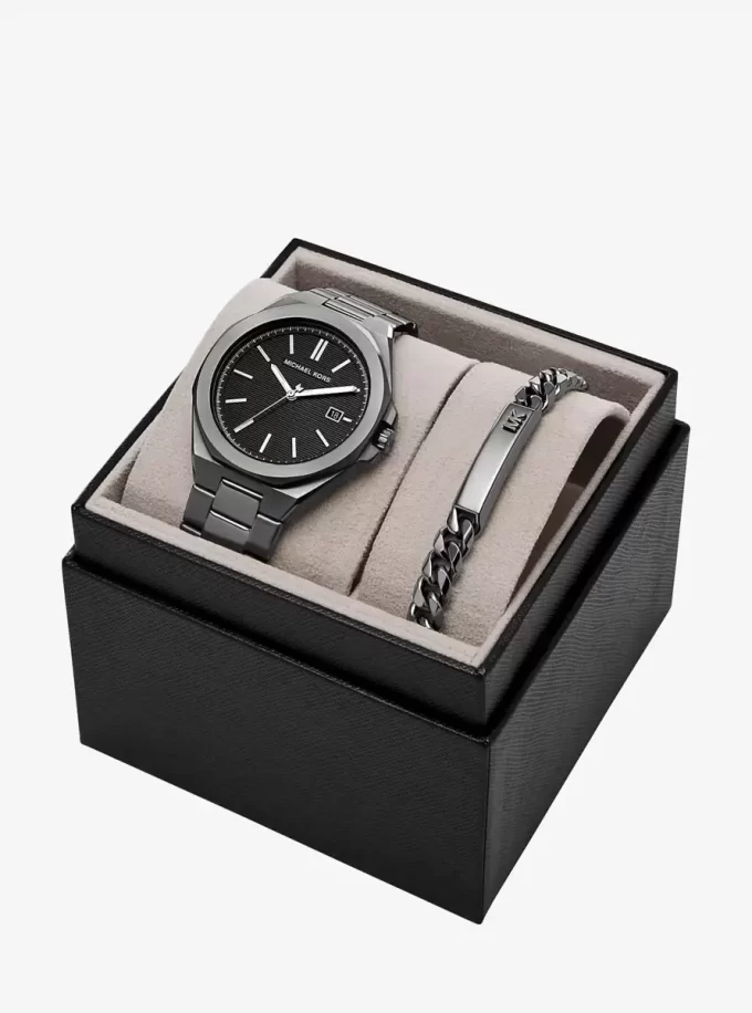 Duży zestaw prezentowy z zegarkiem i biżuterią Callum w kolorze gunmetal Duży zestaw prezentowy z zegarkiem i biżuterią Callum w kolorze gunmetal