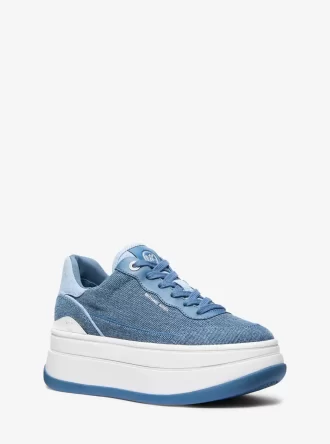 Dwukolorowe buty sportowe na platformie z dżinsu Hayes