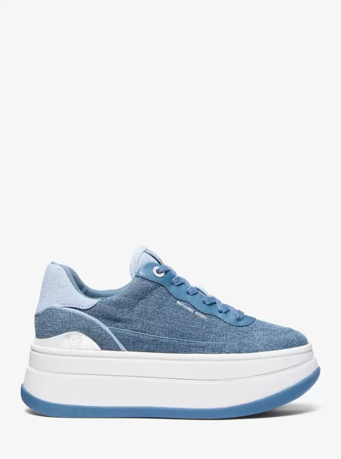Dwukolorowe buty sportowe na platformie z dżinsu Hayes Dwukolorowe buty sportowe na platformie z dżinsu Hayes