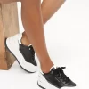 Dwukolorowe skórzane buty sportowe na platformie Hayes Dwukolorowe skórzane buty sportowe na platformie Hayes