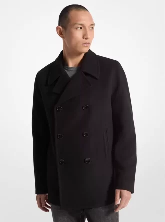 Dwurzędowy płaszcz typu peacoat