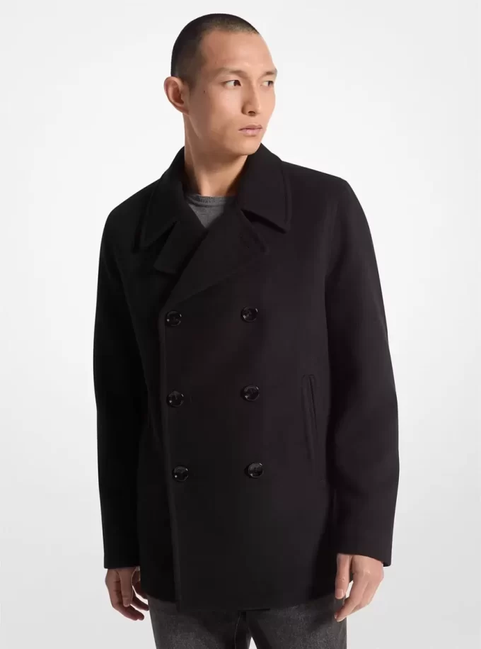 Dwurzędowy płaszcz typu peacoat Dwurzędowy płaszcz typu peacoat