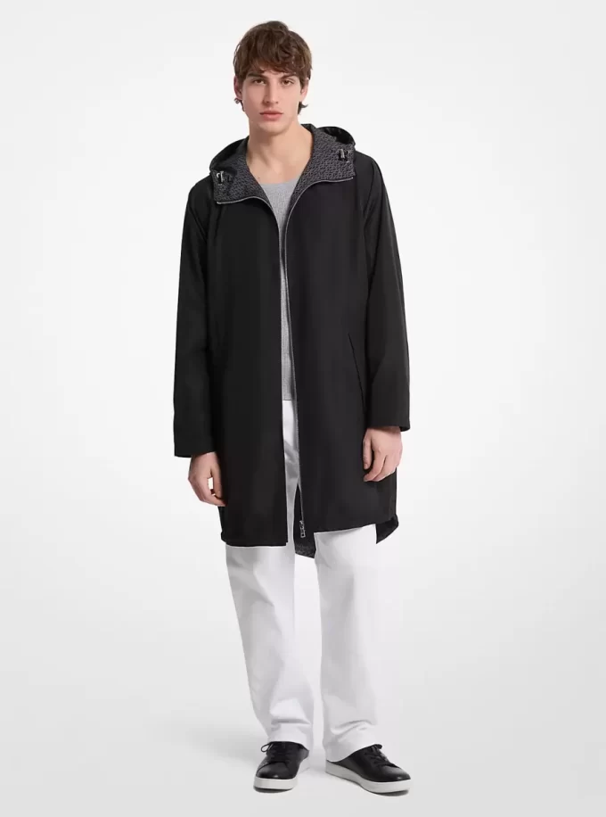 Dwustronna kurtka typu anorak z logo Signature Dwustronna kurtka typu anorak z logo Signature