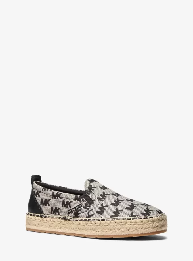 Espadryle żakardowe z logo Emory