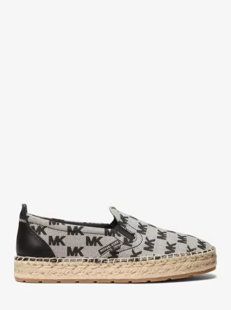 Espadryle żakardowe z logo Emory