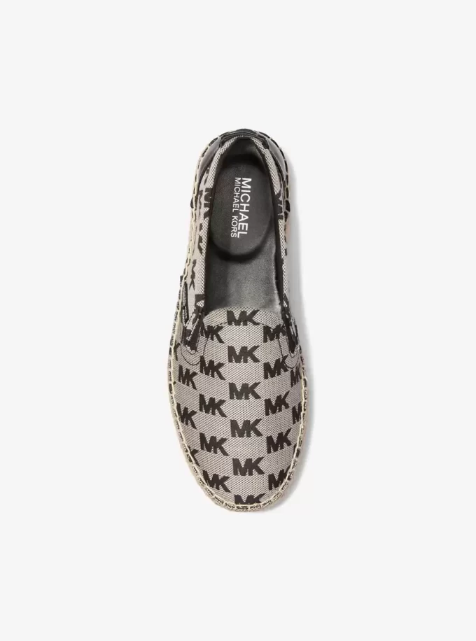 Espadryle żakardowe z logo Emory