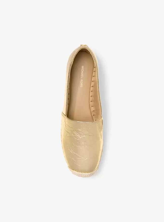 Espadryle Lynne Crackled Metallic Leather Platform Espadryle Lynne Crackled Metallic Leather Platform