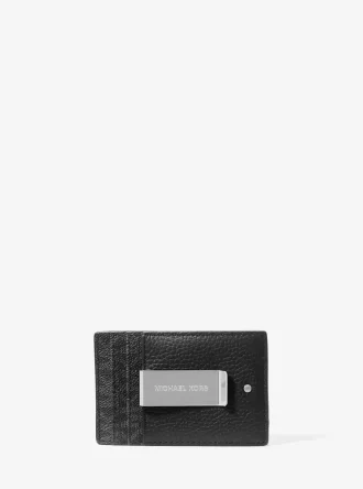 Etui na karty i banknoty Hudson Pebbled Leather z logo Signature
