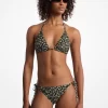Góra bikini z elastycznego nylonu z nadrukiem kwiatowym Góra bikini z elastycznego nylonu z nadrukiem kwiatowym