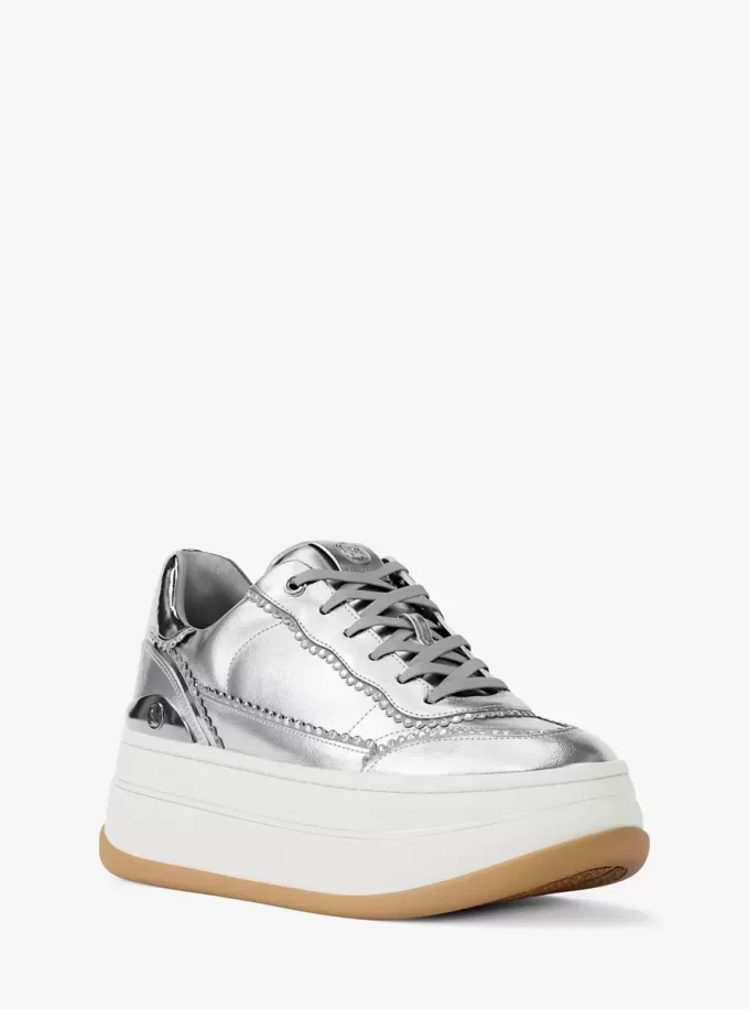 Hayes Ozdobne Metaliczne Skórzane Buty Platformowe