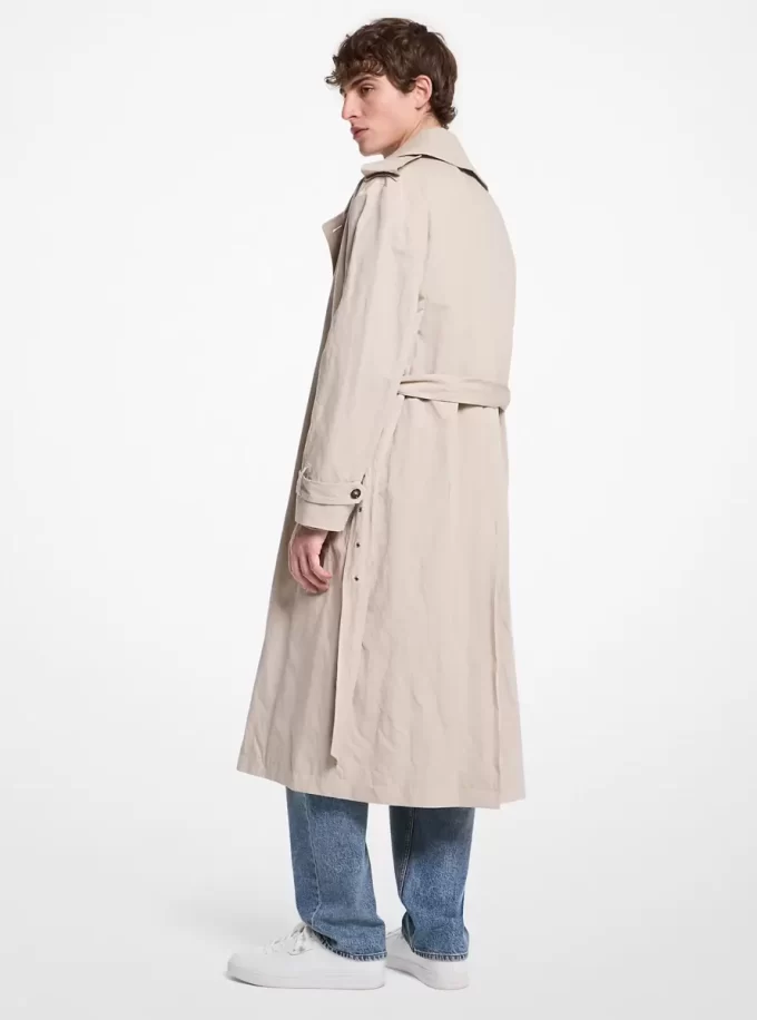 Inox Oversize’owy płaszcz typu trenchcoat z mieszanki bawełny Inox Oversize’owy płaszcz typu trenchcoat z mieszanki bawełny