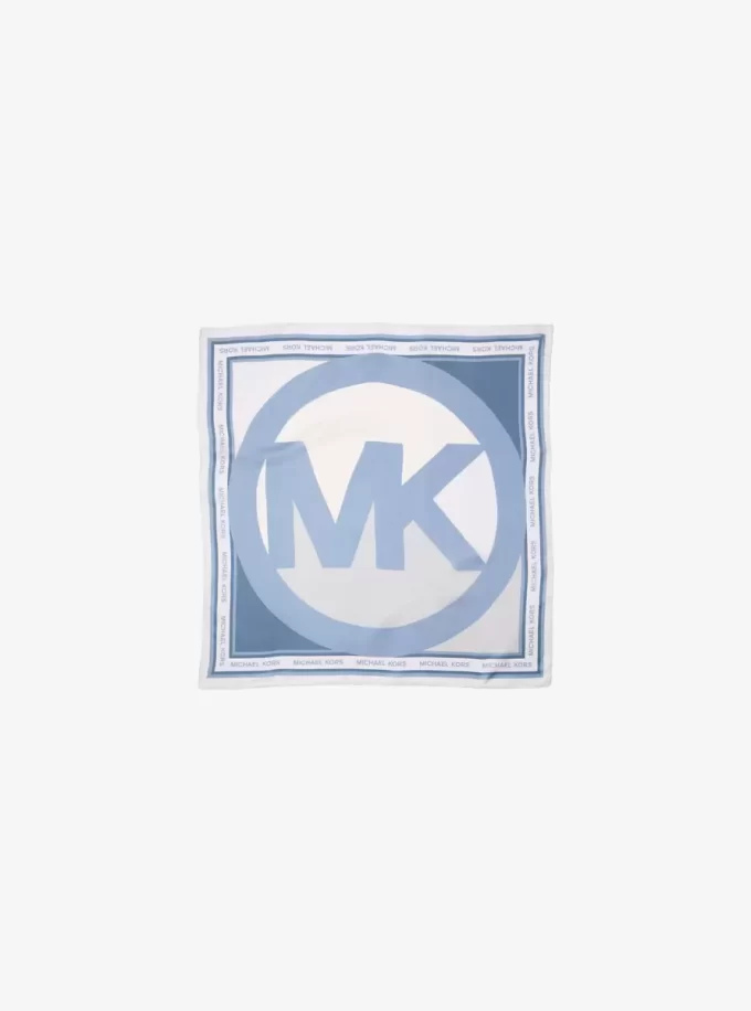 Jedwabna bandana z logo w blokach kolorów Jedwabna bandana z logo w blokach kolorów