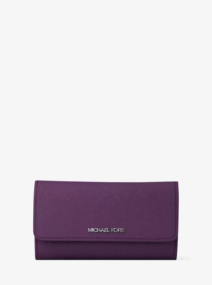 Jet Set Duży portfel ze skóry saffiano w trzech składanych warstwach Jet Set Duży portfel ze skóry saffiano w trzech składanych warstwach