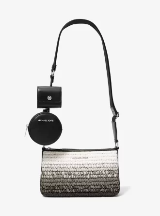Jet Set Mała torebka crossbody ze słomy w kolorze ombre z etui na Apple Airpods Pro®