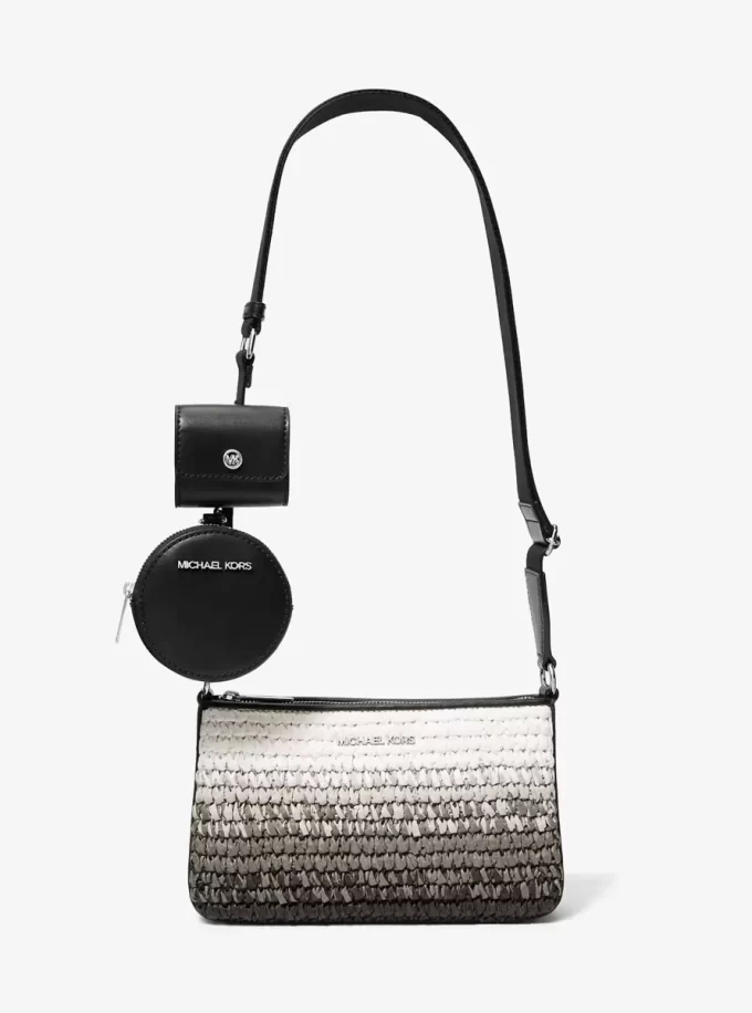 Jet Set Mała torebka crossbody ze słomy w kolorze ombre z etui na Apple Airpods Pro® Jet Set Mała torebka crossbody ze słomy w kolorze ombre z etui na Apple Airpods Pro®