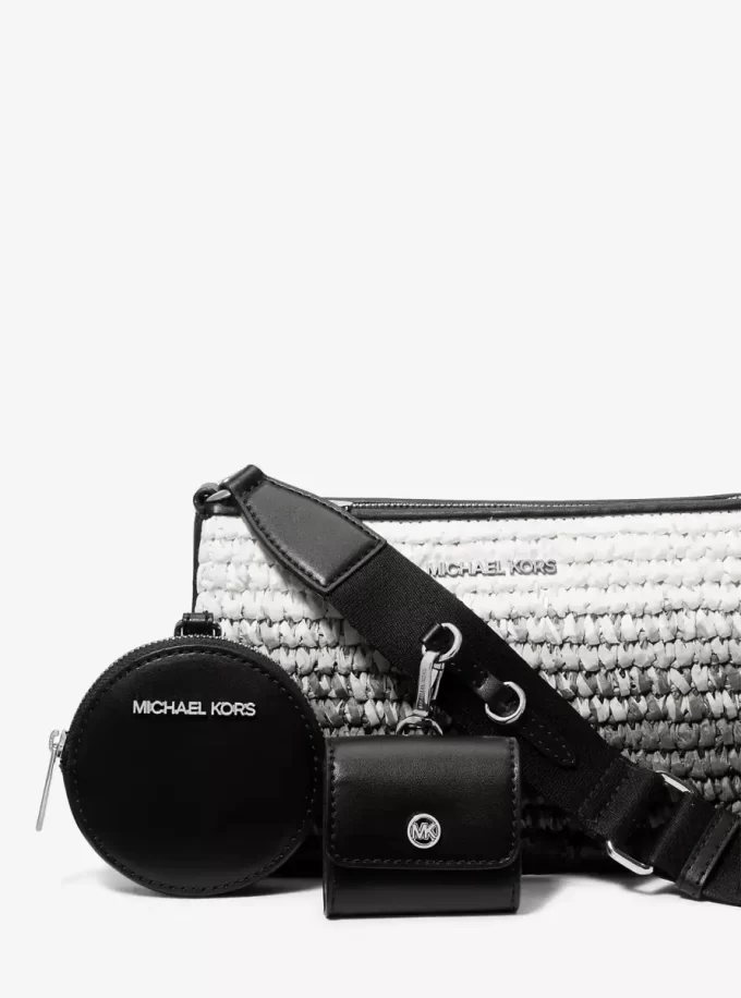 Jet Set Mała torebka crossbody ze słomy w kolorze ombre z etui na Apple Airpods Pro® Jet Set Mała torebka crossbody ze słomy w kolorze ombre z etui na Apple Airpods Pro®