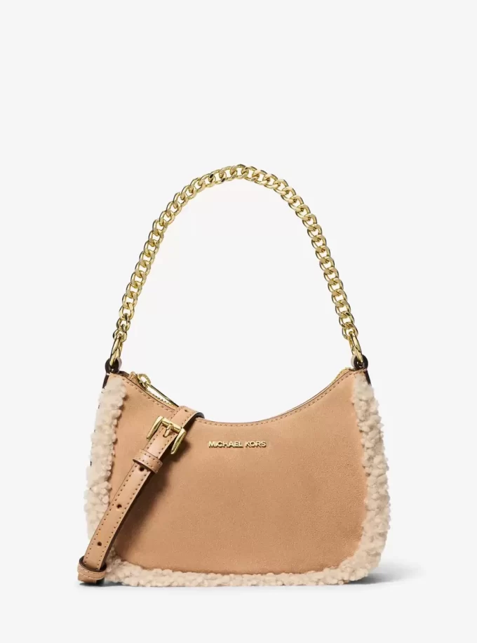 Jet Set Mała torebka typu crossbody z zamszu i imitacji skóry owczej Jet Set Mała torebka typu crossbody z zamszu i imitacji skóry owczej
