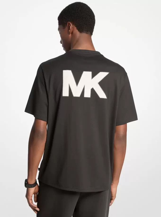 Koszulka bawełniana z aplikacją z logo Koszulka bawełniana z aplikacją z logo