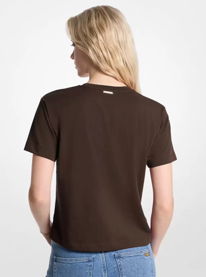 Koszulka z organicznej bawełny z ozdobnym logo Koszulka z organicznej bawełny z ozdobnym logo