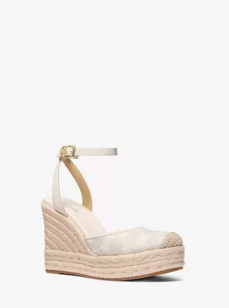 Koturny z espadryli Larissa Logo Jacquard