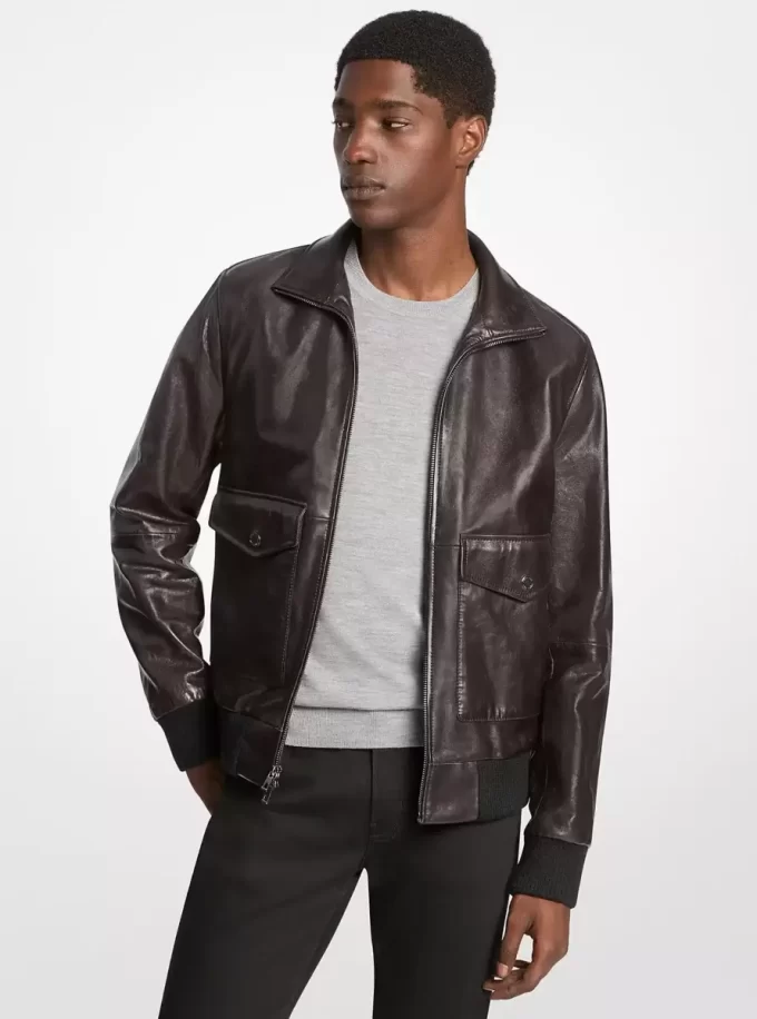 Kurtka Harrington ze skóry w stylu vintage Kurtka Harrington ze skóry w stylu vintage