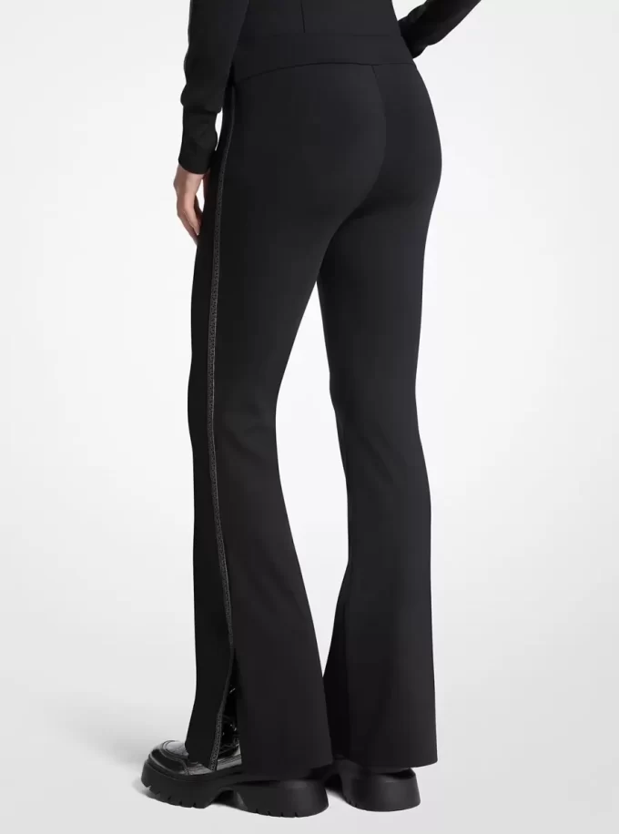Legginsy z rozciągliwym nylonem i taśmą z logo Legginsy z rozciągliwym nylonem i taśmą z logo