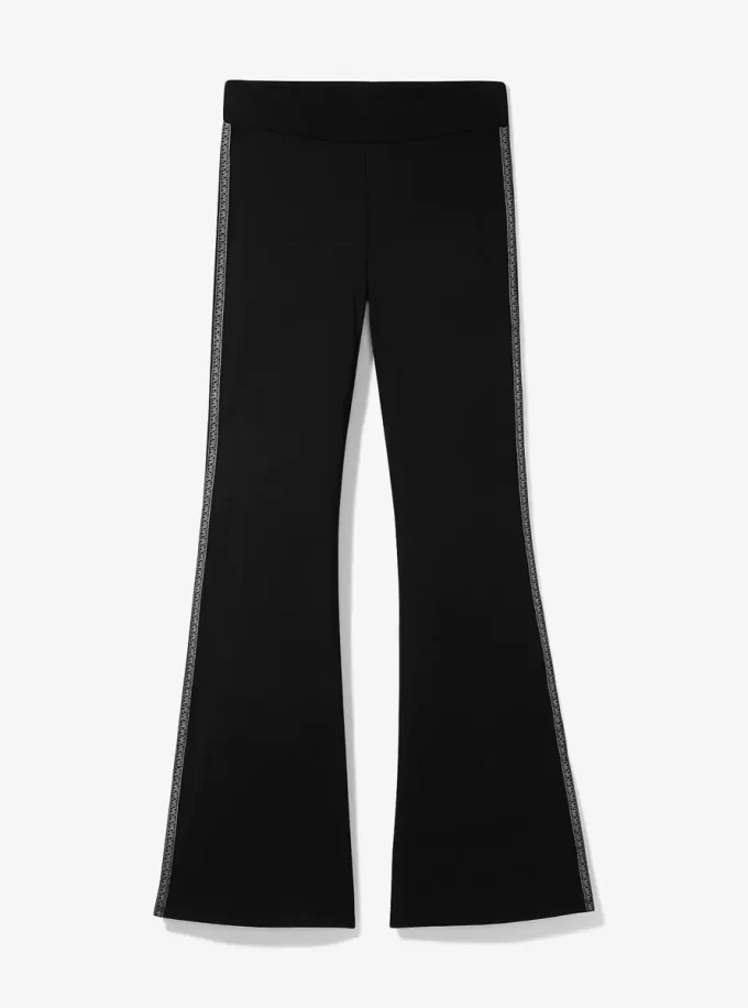 Legginsy z rozciągliwym nylonem i taśmą z logo Legginsy z rozciągliwym nylonem i taśmą z logo