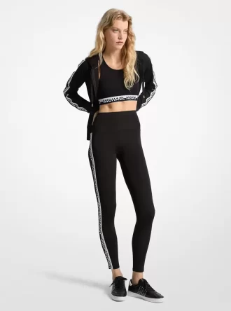 Legginsy z wysokim stanem i elastyczną taśmą z logo Legginsy z wysokim stanem i elastyczną taśmą z logo