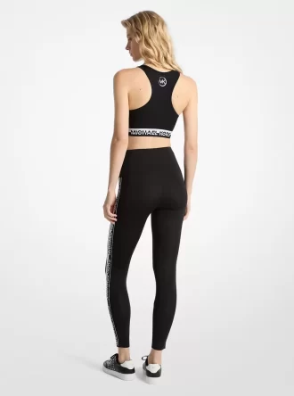 Legginsy z wysokim stanem i elastyczną taśmą z logo Legginsy z wysokim stanem i elastyczną taśmą z logo