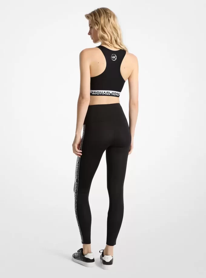 Legginsy z wysokim stanem i elastyczną taśmą z logo