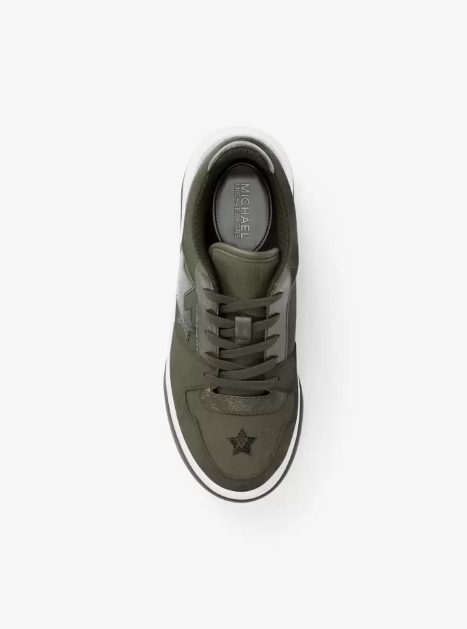 Lexi Embellished Mixed-Media Sneaker Lexi Embellished Mixed-Media Sneaker