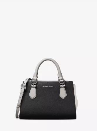 Mała torba listonoszka ze skóry saffiano w blokach kolorów Marilyn