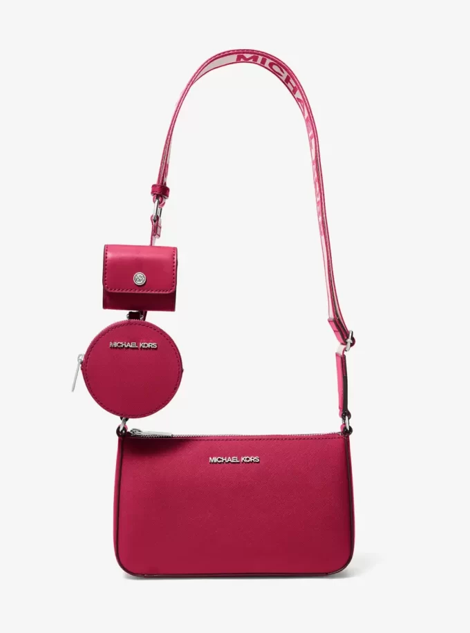 Mała torba na ramię Jet Set ze skóry saffiano z etui na Apple Airpods Pro® Mała torba na ramię Jet Set ze skóry saffiano z etui na Apple Airpods Pro®