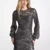 Metaliczna koronkowa mini sukienka w stylu paisley Metaliczna koronkowa mini sukienka w stylu paisley