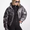 Metaliczna nylonowa kurtka puchowa Ciré Metaliczna nylonowa kurtka puchowa Ciré