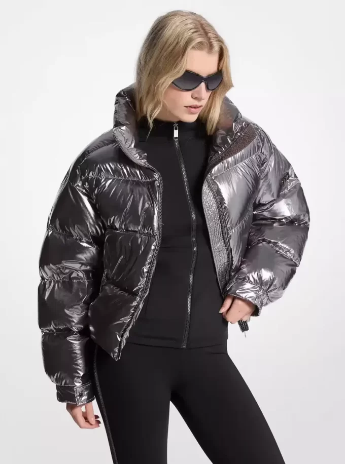 Metaliczna nylonowa kurtka puchowa Ciré Metaliczna nylonowa kurtka puchowa Ciré