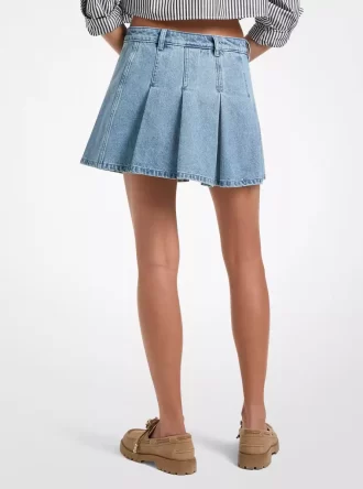 Mini spódniczka z plisowanego jeansu