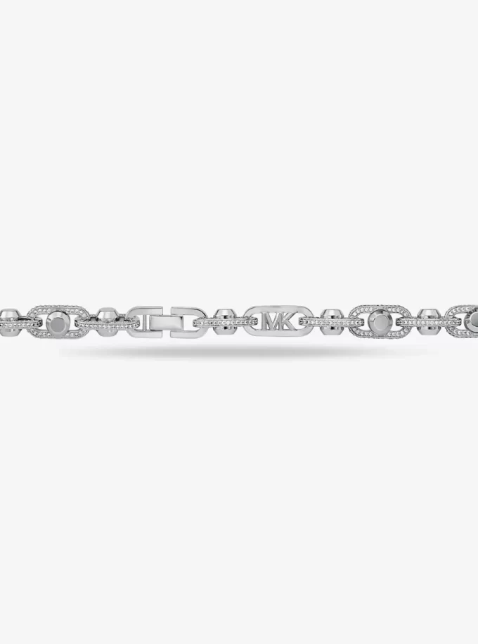 Naszyjnik Astor Link Extra-Large Pavé z mosiądzu platerowanego szlachetnym metalem