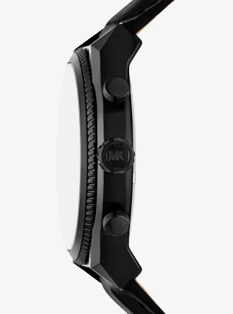 Oversized Panorama Watch w kolorze czarnym z tłoczoną skórą krokodyla Oversized Panorama Watch w kolorze czarnym z tłoczoną skórą krokodyla
