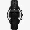 Oversized Panorama Watch w kolorze czarnym z tłoczoną skórą krokodyla