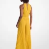 Plisowany, zdobiony kombinezon z żorżety typu halter Plisowany, zdobiony kombinezon z żorżety typu halter