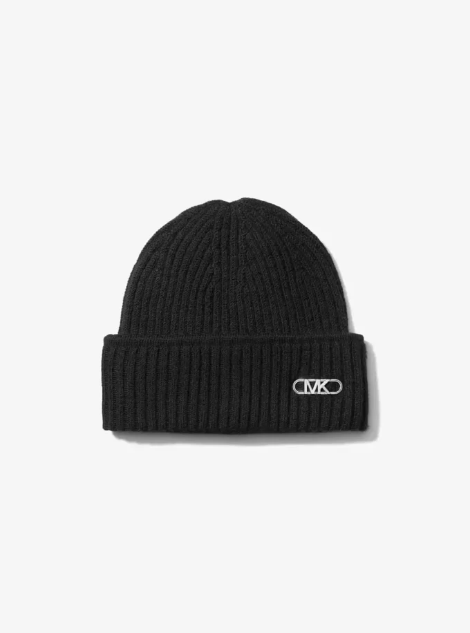 Prążkowana, elastyczna wełniana czapka beanie