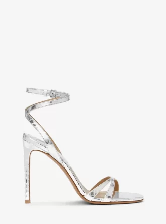 Sandały Chrissy Metallic Python Embossed Leather