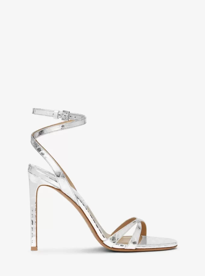 Sandały Chrissy Metallic Python Embossed Leather Sandały Chrissy Metallic Python Embossed Leather